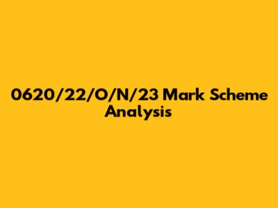 0620/22/O/N/23 Mark Scheme Analysis