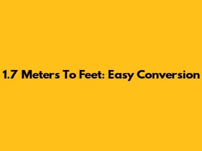 1.7 Meters To Feet: Easy Conversion