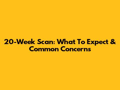 20-Week Scan: What To Expect & Common Concerns
