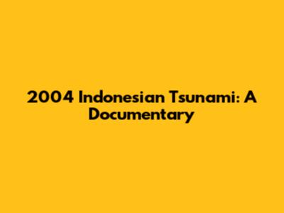 2004 Indonesian Tsunami: A Documentary