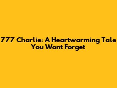 777 Charlie: A Heartwarming Tale You Won't Forget
