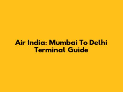 Air India: Mumbai To Delhi Terminal Guide