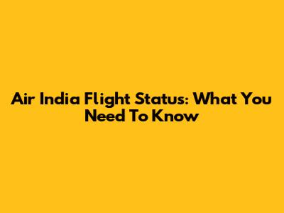 Air India Flight Status: What You Need To Know