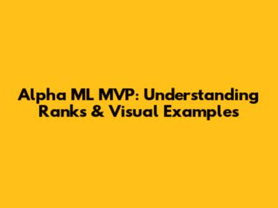 Alpha ML MVP: Understanding Ranks & Visual Examples