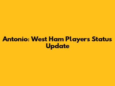 Antonio: West Ham Player's Status Update