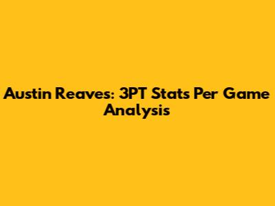 Austin Reaves: 3PT Stats Per Game Analysis