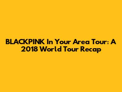BLACKPINK In Your Area Tour: A 2018 World Tour Recap