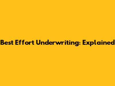 Best Effort Underwriting: Explained