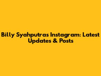 Billy Syahputra's Instagram: Latest Updates & Posts