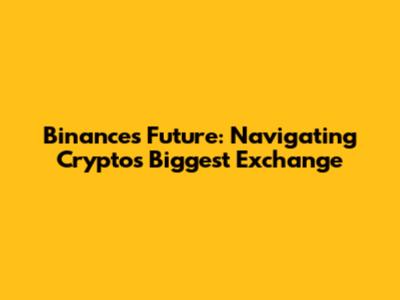 Binance's Future: Navigating Crypto's Biggest Exchange