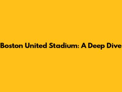 Boston United Stadium: A Deep Dive