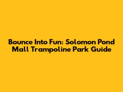 Bounce Into Fun: Solomon Pond Mall Trampoline Park Guide
