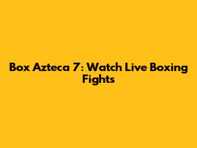 Box Azteca 7: Watch Live Boxing Fights