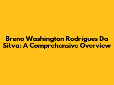 Breno Washington Rodrigues Da Silva: A Comprehensive Overview