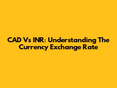 CAD Vs INR: Understanding The Currency Exchange Rate