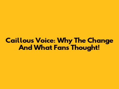 Caillou's Voice: Why The Change And What Fans Thought!