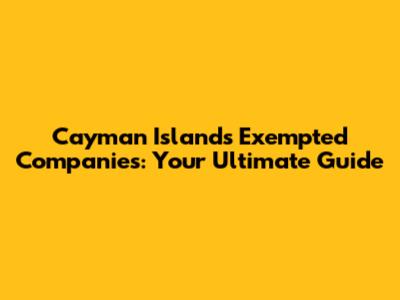 Cayman Islands Exempted Companies: Your Ultimate Guide