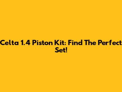 Celta 1.4 Piston Kit: Find The Perfect Set!