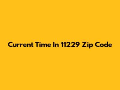 Current Time In 11229 Zip Code