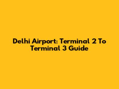 Delhi Airport: Terminal 2 To Terminal 3 Guide