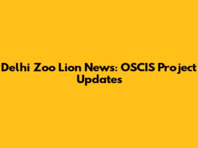 Delhi Zoo Lion News: OSCIS Project Updates