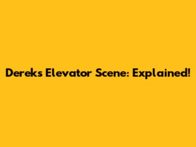 Derek's Elevator Scene: Explained!
