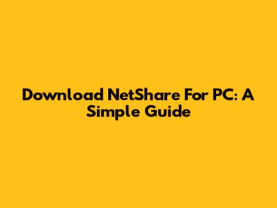 Download NetShare For PC: A Simple Guide