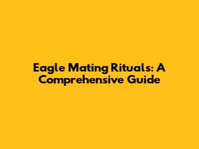 Eagle Mating Rituals: A Comprehensive Guide