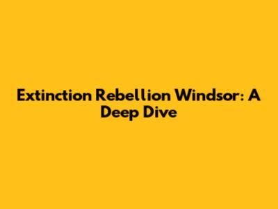 Extinction Rebellion Windsor: A Deep Dive