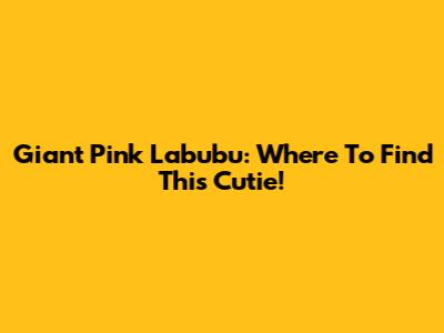 Giant Pink Labubu: Where To Find This Cutie!