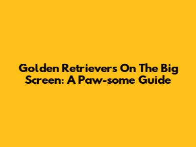 Golden Retrievers On The Big Screen: A Paw-some Guide