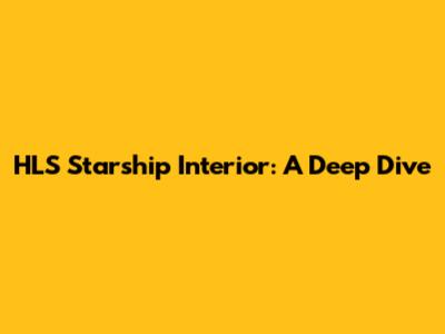 HLS Starship Interior: A Deep Dive