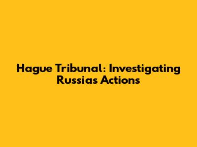 Hague Tribunal: Investigating Russia's Actions