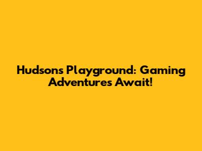 Hudson's Playground: Gaming Adventures Await!