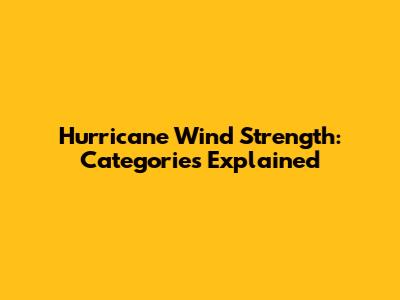 Hurricane Wind Strength: Categories Explained