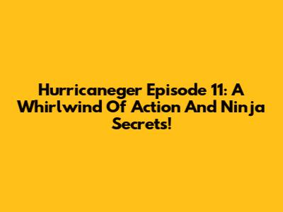Hurricaneger Episode 11: A Whirlwind Of Action And Ninja Secrets!
