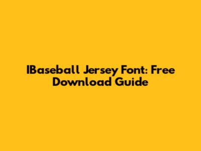 IBaseball Jersey Font: Free Download Guide