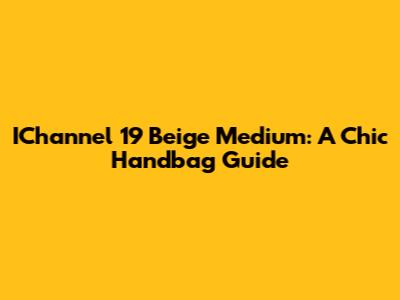 IChannel 19 Beige Medium: A Chic Handbag Guide