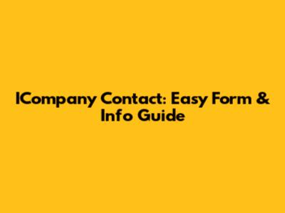 ICompany Contact: Easy Form & Info Guide