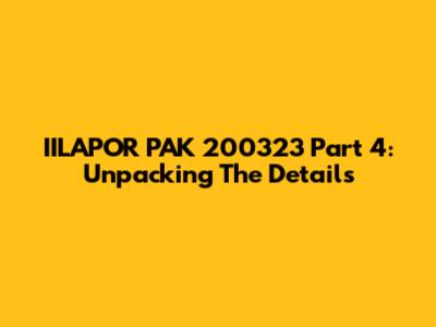 IILAPOR PAK 200323 Part 4: Unpacking The Details