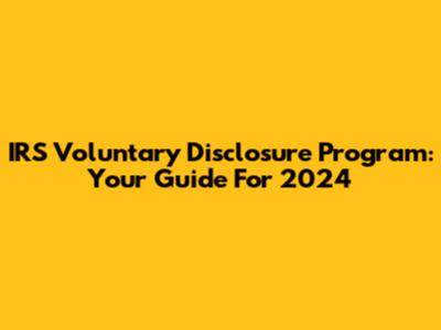 IRS Voluntary Disclosure Program: Your Guide For 2024