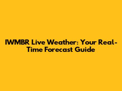 IWMBR Live Weather: Your Real-Time Forecast Guide
