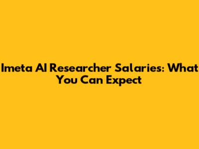 Imeta AI Researcher Salaries: What You Can Expect