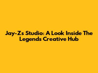 Jay-Z's Studio: A Look Inside The Legend's Creative Hub