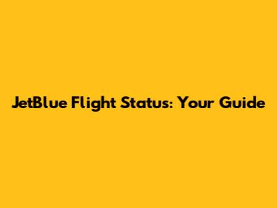 JetBlue Flight Status: Your Guide