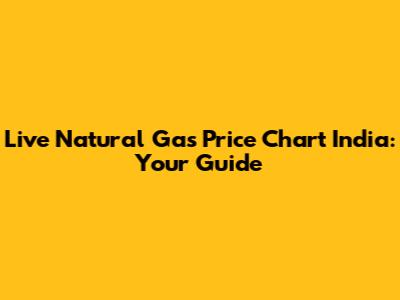 Live Natural Gas Price Chart India: Your Guide