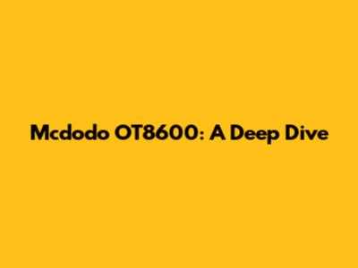 Mcdodo OT8600: A Deep Dive