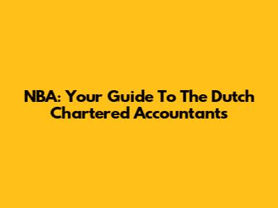 NBA: Your Guide To The Dutch Chartered Accountants