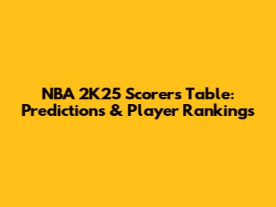 NBA 2K25 Scorers Table: Predictions & Player Rankings