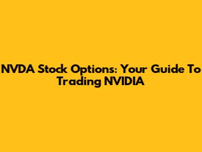 NVDA Stock Options: Your Guide To Trading NVIDIA